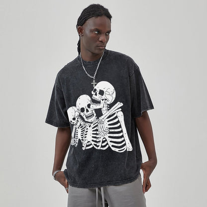 Unisex Vintage Solid Wash T-Shirts 2305101595