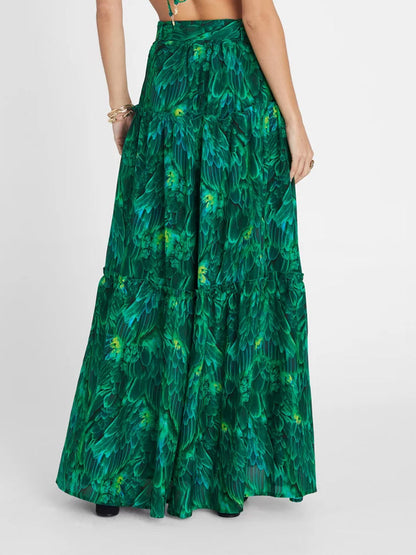 Feather Print One Piece And Cover Up