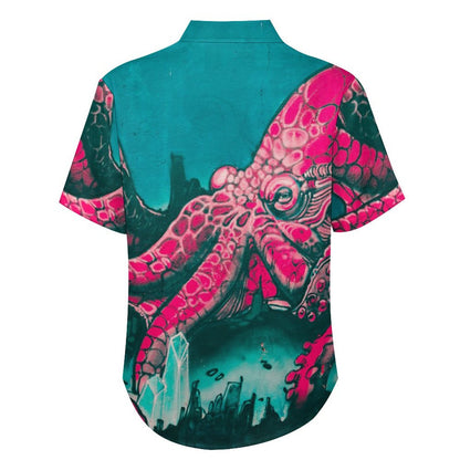 Men's Octopus Painted Print Vacation Hawaiian Shirt 2305106277