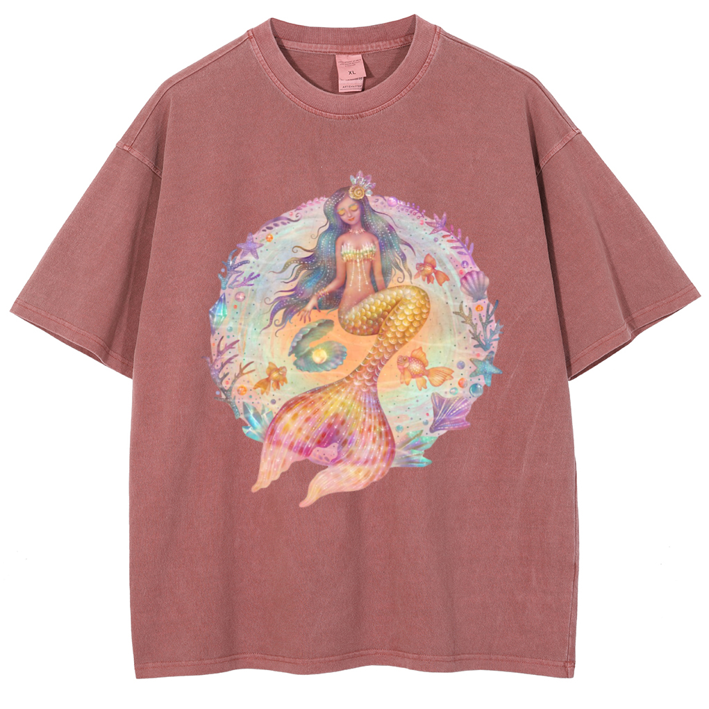 Mens Cotton Wash Solid T-Shirts Oversized Unisex Short Sleeve Streetwear Rap Hip Hop Basic Tee Tops