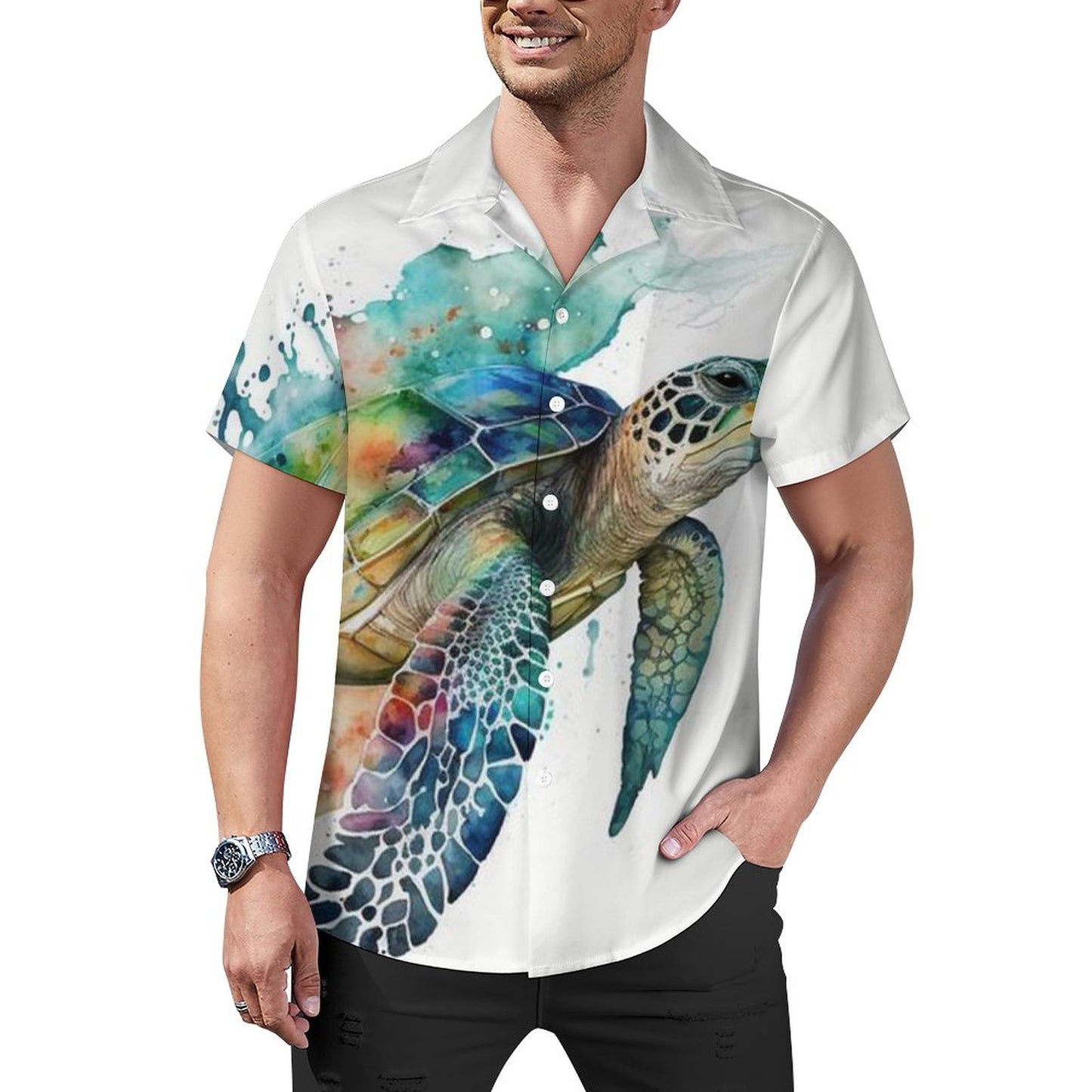 Men's Hawaiian Casual Short Sleeve Shirt 2305101809