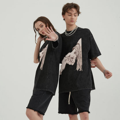 Unisex Vintage Solid Wash T-Shirts 2305103941