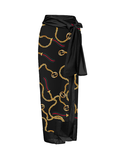 Dark Print Reversible One Piece Swimsuit And Cover up