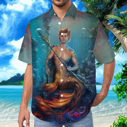 Men's Hawaiian Print Lapel Shirt 2304107116