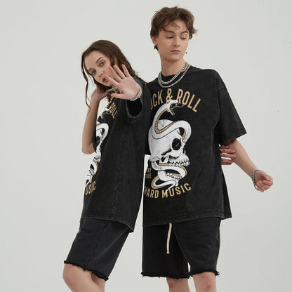 Unisex Vintage Solid Wash T-Shirts 2305101597