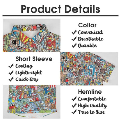 Men's Find Game Printed Casual Short Sleeve Shirt 2306102367