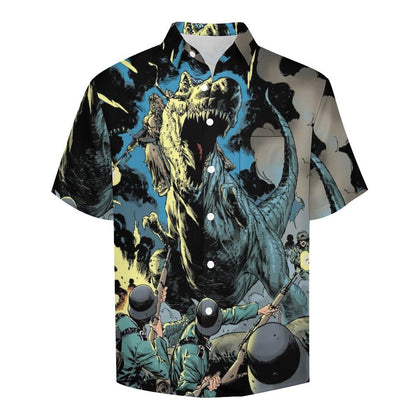 Men's T-Rex Print Vacation Hawaiian Shirt 2305106994