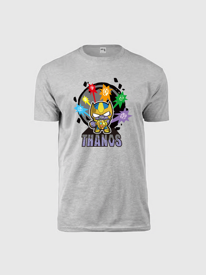 Men's Casual Tiny Thanos Printed Round Neck Short Sleeve T-Shirt