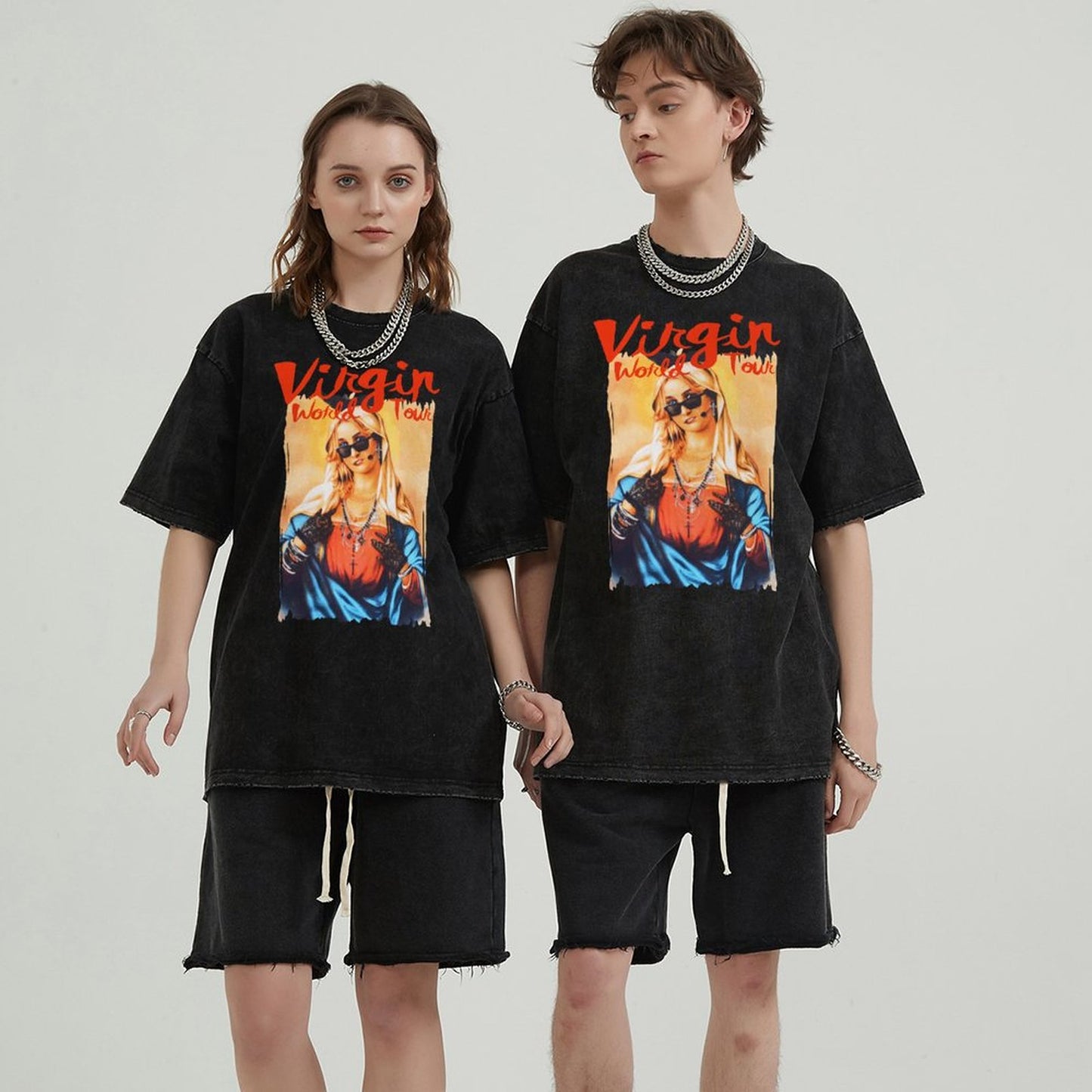 Unisex Vintage Solid Wash T-Shirts 2305102629