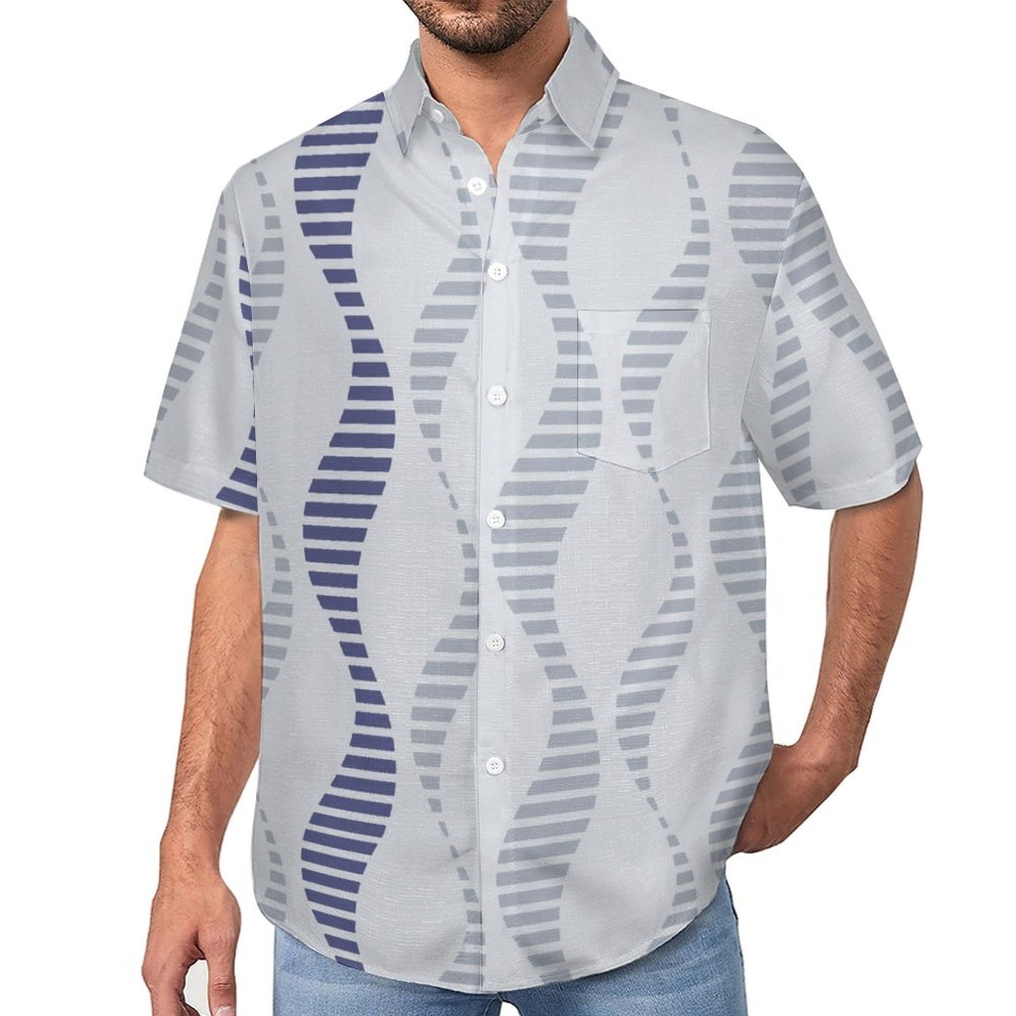 Men's Hawaiian Print Lapel Shirt 2304103941