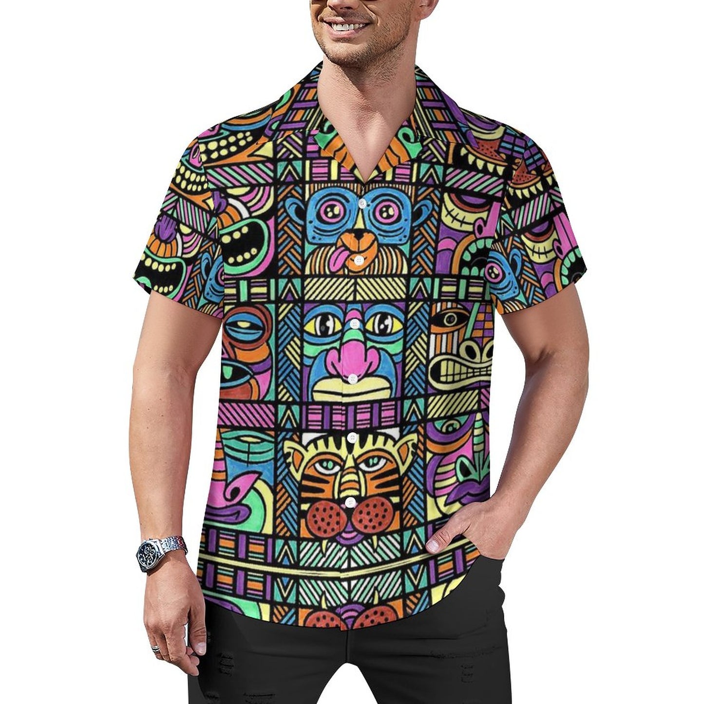 Men's Hawaiian Casual Short Sleeve Shirt 2305102398