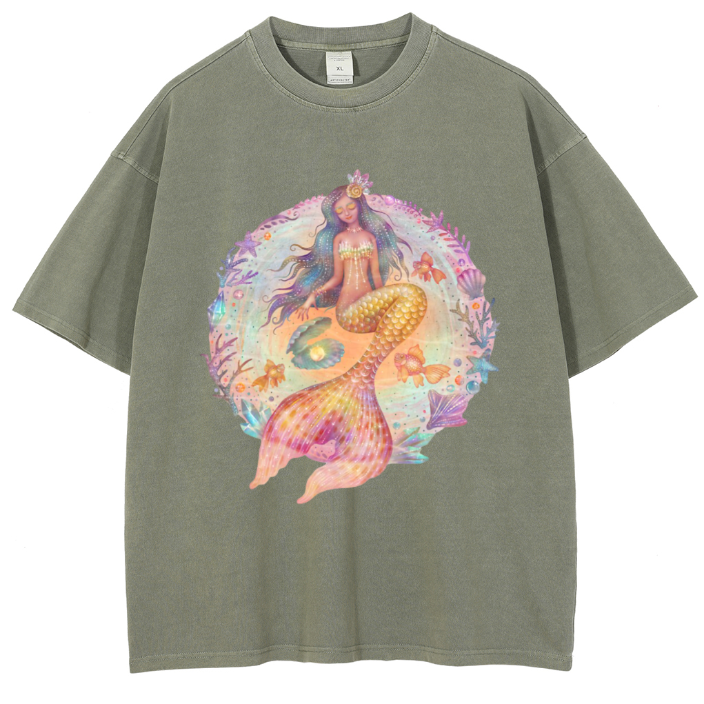 Mens Cotton Wash Solid T-Shirts Oversized Unisex Short Sleeve Streetwear Rap Hip Hop Basic Tee Tops