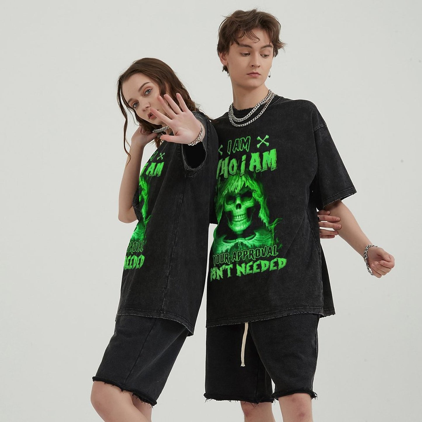 Unisex Vintage Solid Wash T-Shirts 2305104070