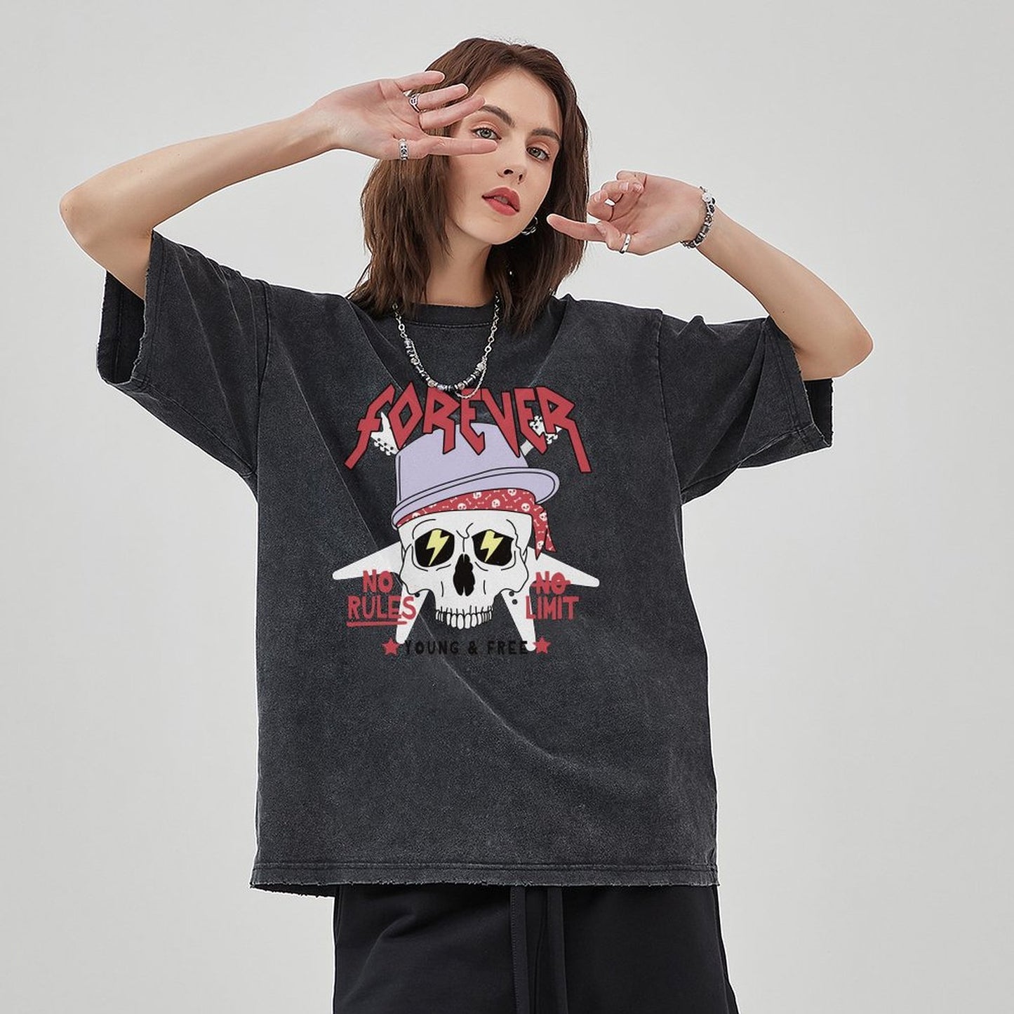 Unisex Vintage Solid Wash T-Shirts 2305102636