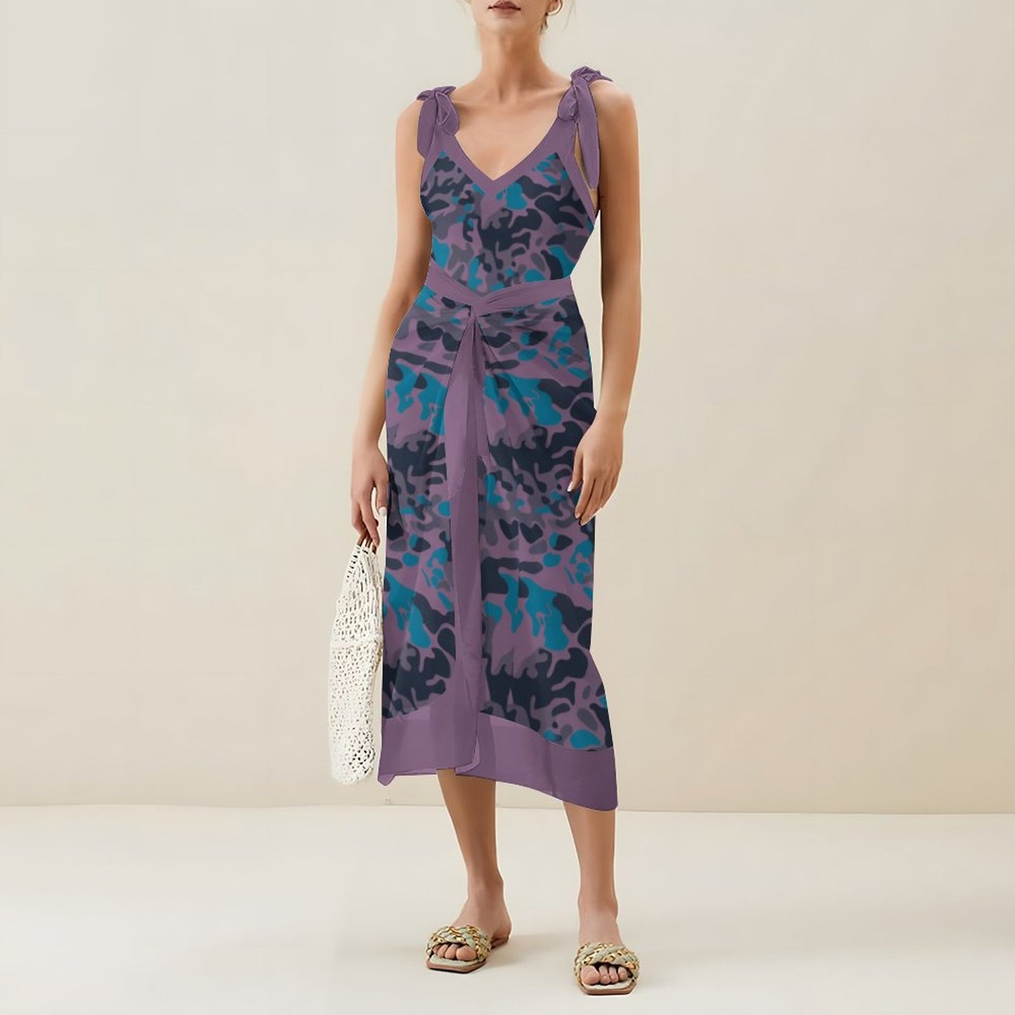 Casual Printed One-Piece Swimsuit And Cover Up 2305102488