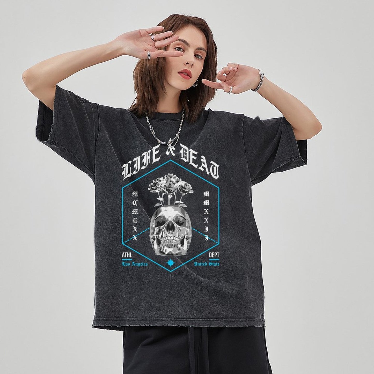 Unisex Vintage Solid Wash T-Shirts 2305102856