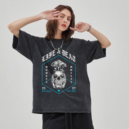 Unisex Vintage Solid Wash T-Shirts 2305102856