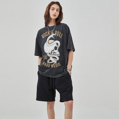 Unisex Vintage Solid Wash T-Shirts 2305101597