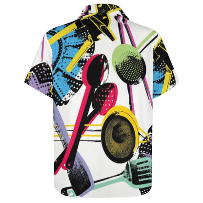 Men's Hawaiian Kitchenware Printed Vacation Shirt 2306101952
