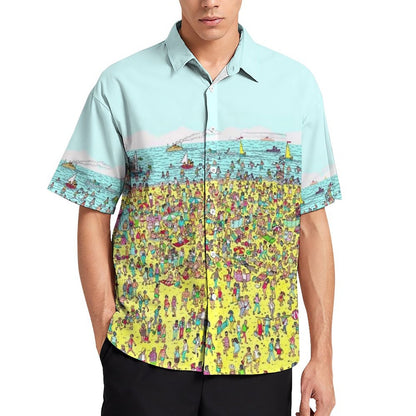 Men's Find The Game Print Casual Short Sleeve Shirt 2306102382