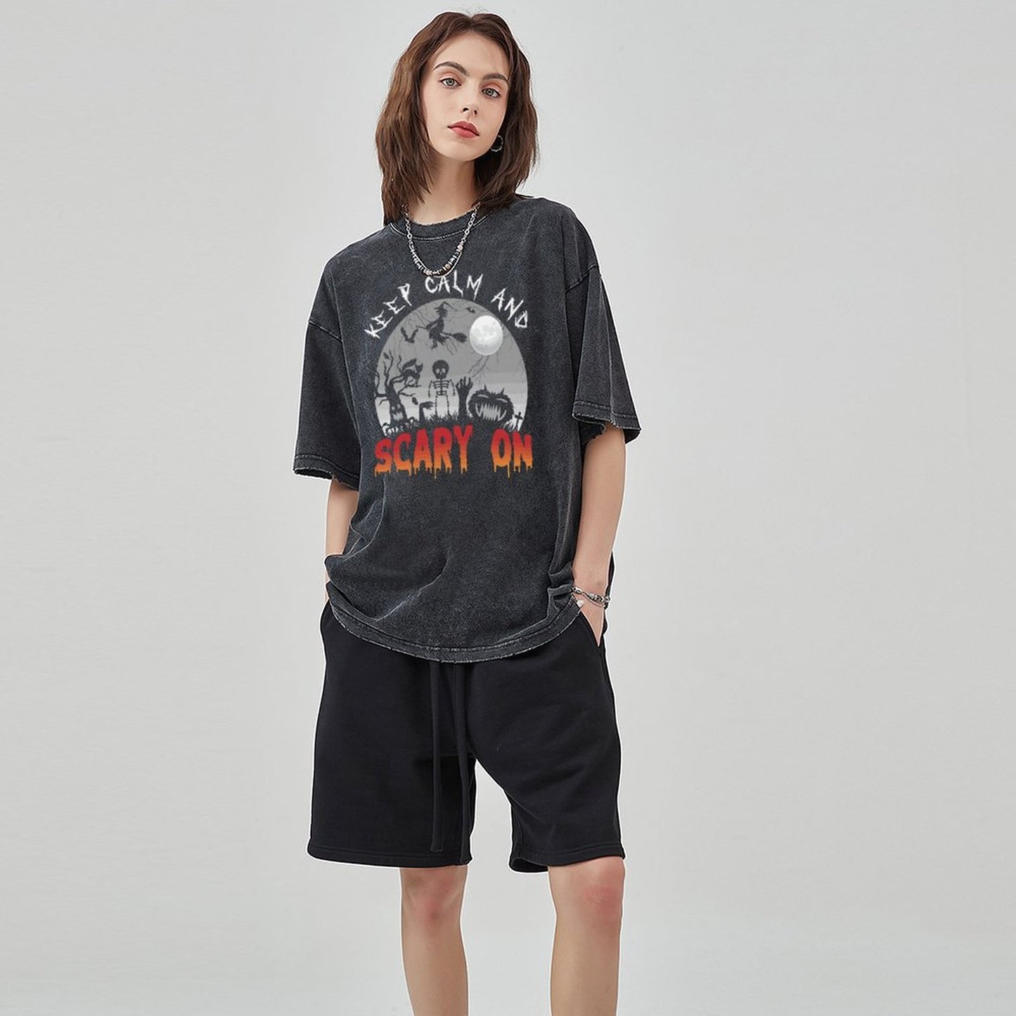 Unisex Vintage Solid Wash T-Shirts 2305101614
