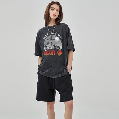 Unisex Vintage Solid Wash T-Shirts 2305101614