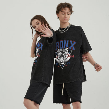 Mens Cotton Wash Solid T-Shirts Oversized Unisex Short Sleeve Streetwear Rap Hip Hop Basic Tee Tops 2305101626