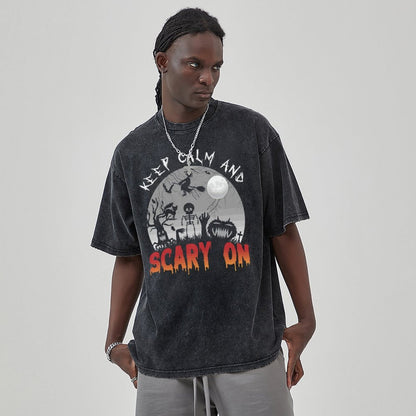 Unisex Vintage Solid Wash T-Shirts 2305101614