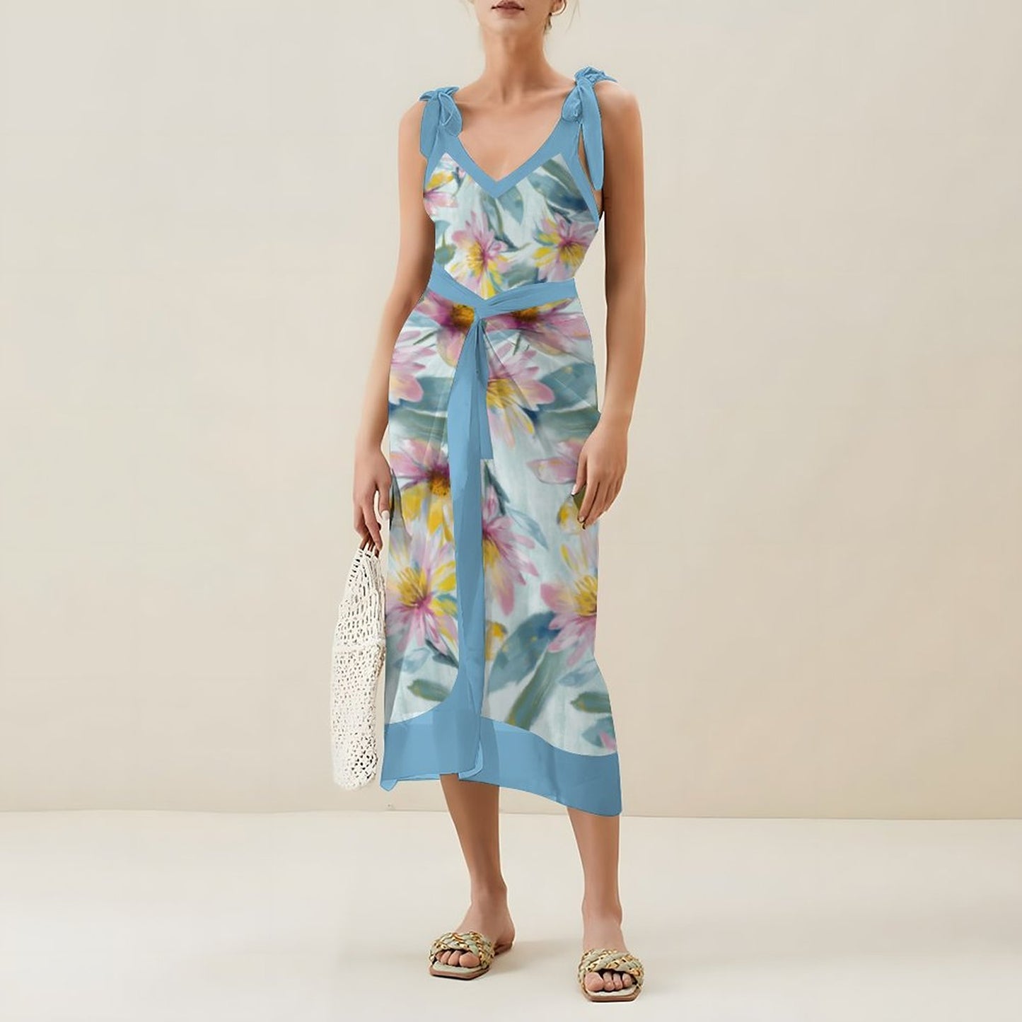 Casual Printed One-Piece Swimsuit And Cover Up 2305102829
