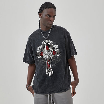 Unisex Vintage Solid Wash T-Shirts 2305102858