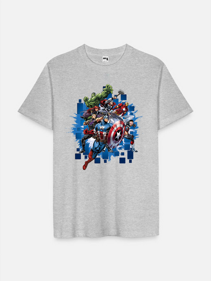 Men's Casual The Avengers Printed Round Neck Short Sleeve T-Shirt