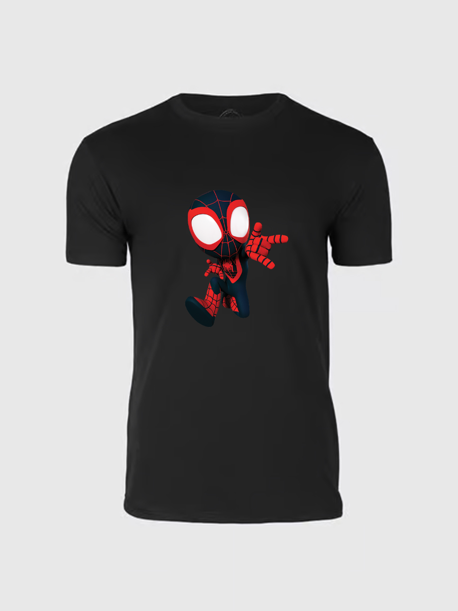 Men's Casual Mini Spider-Man Printed Round Neck Short Sleeve T-Shirt