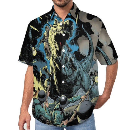 Men's T-Rex Print Vacation Hawaiian Shirt 2305106994