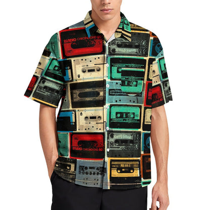 Men's Hawaiian Tape Print Vacation Shirt 2306101929
