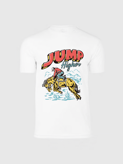 Men's Casual Jump Printed Round Neck Short Sleeve T-Shirt