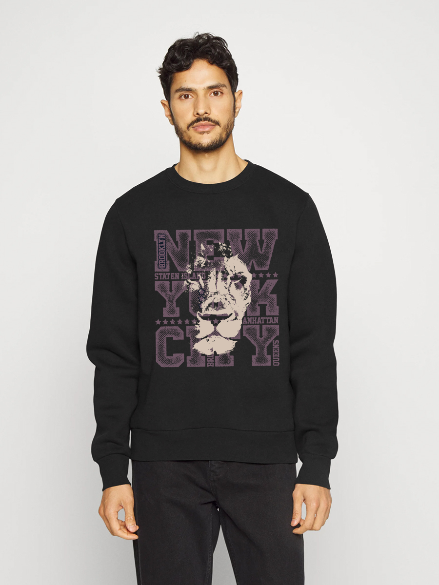 Men's Round Neck Casual Letter Printed Long Sleeve Sweatshirt