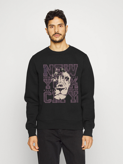 Men's Round Neck Casual Letter Printed Long Sleeve Sweatshirt