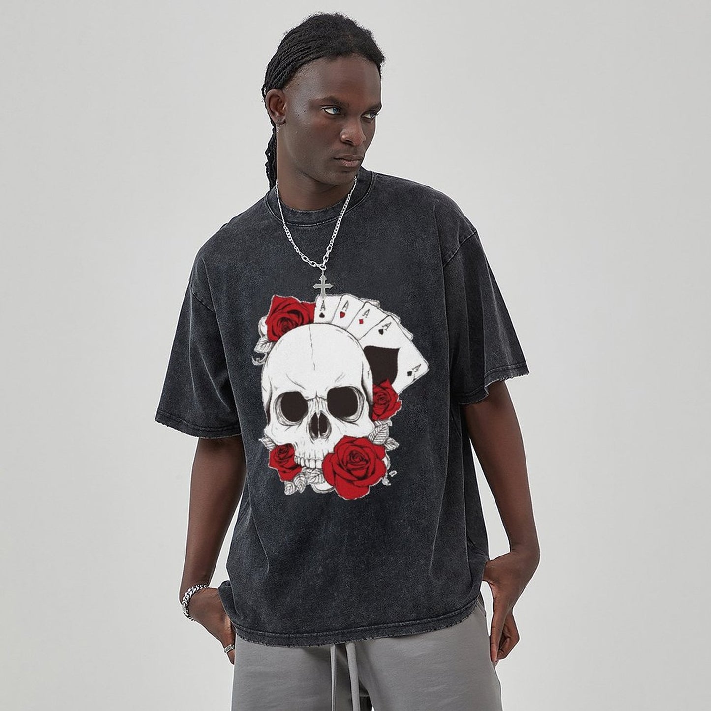Unisex Vintage Solid Wash T-Shirts 2305104036