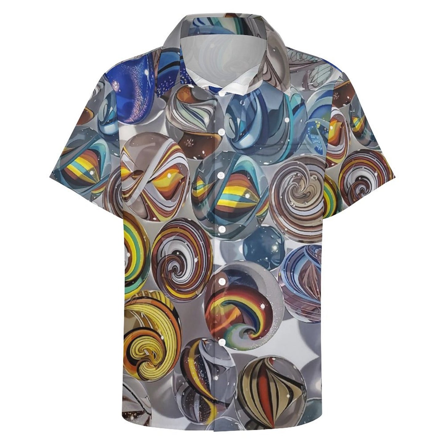 Men's Glass Ball Print Casual Short Sleeve Shirt 2306102519