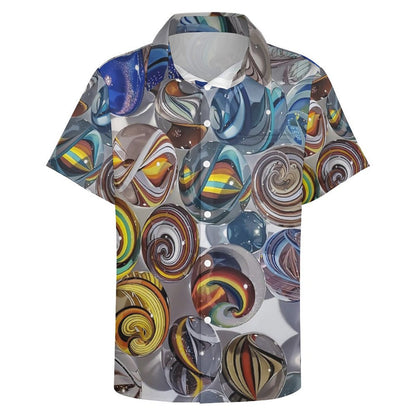 Men's Glass Ball Print Casual Short Sleeve Shirt 2306102519