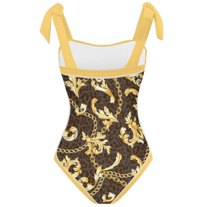 Fashion Printed One Piece Swimsuit And Cover Up 2305106046