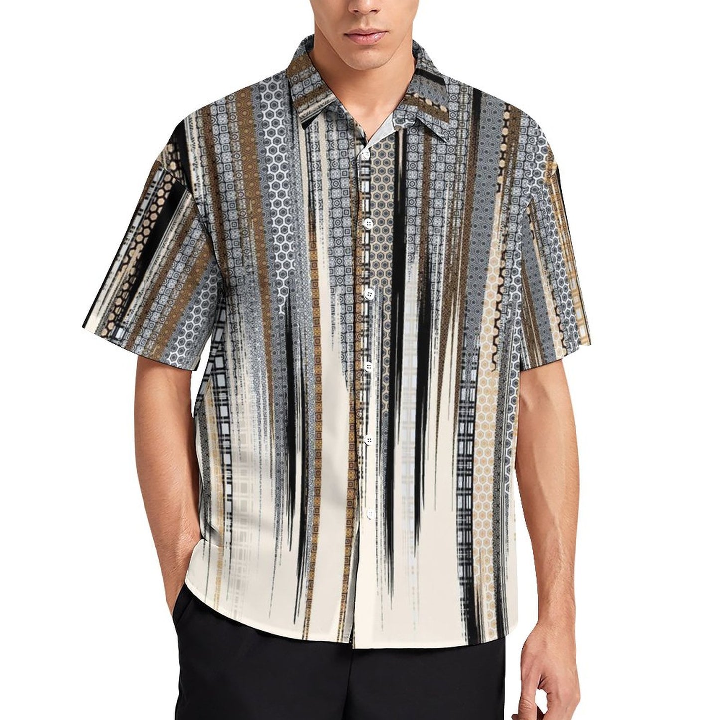 Men's Fashion Casual Printed Short Sleeve Shirts 2306101504