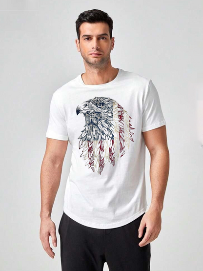 Unisex Round Neck Casual Printed Short Sleeve T-Shirt