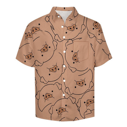Men's Hawaiian Piggy Print Vacation Shirt 2306101852