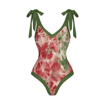 Casual Printed One-Piece Swimsuit And Cover Up 2305104034