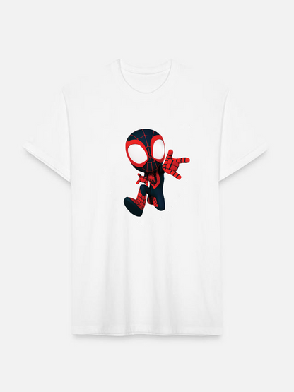 Men's Casual Mini Spider-Man Printed Round Neck Short Sleeve T-Shirt