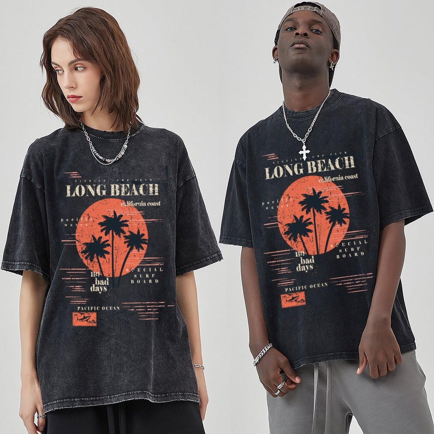Unisex Vintage Solid Wash T-Shirts 2305101930