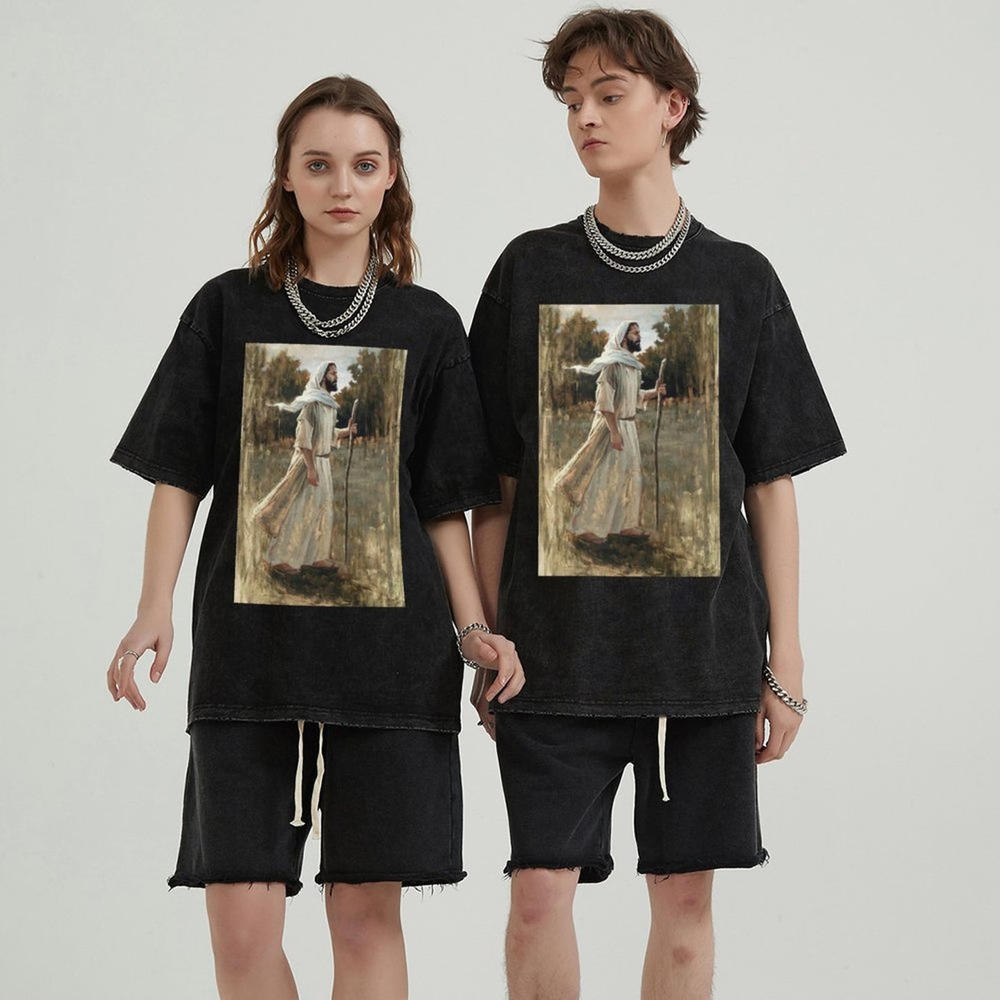 Unisex Vintage Solid Wash T-Shirts 2305103959