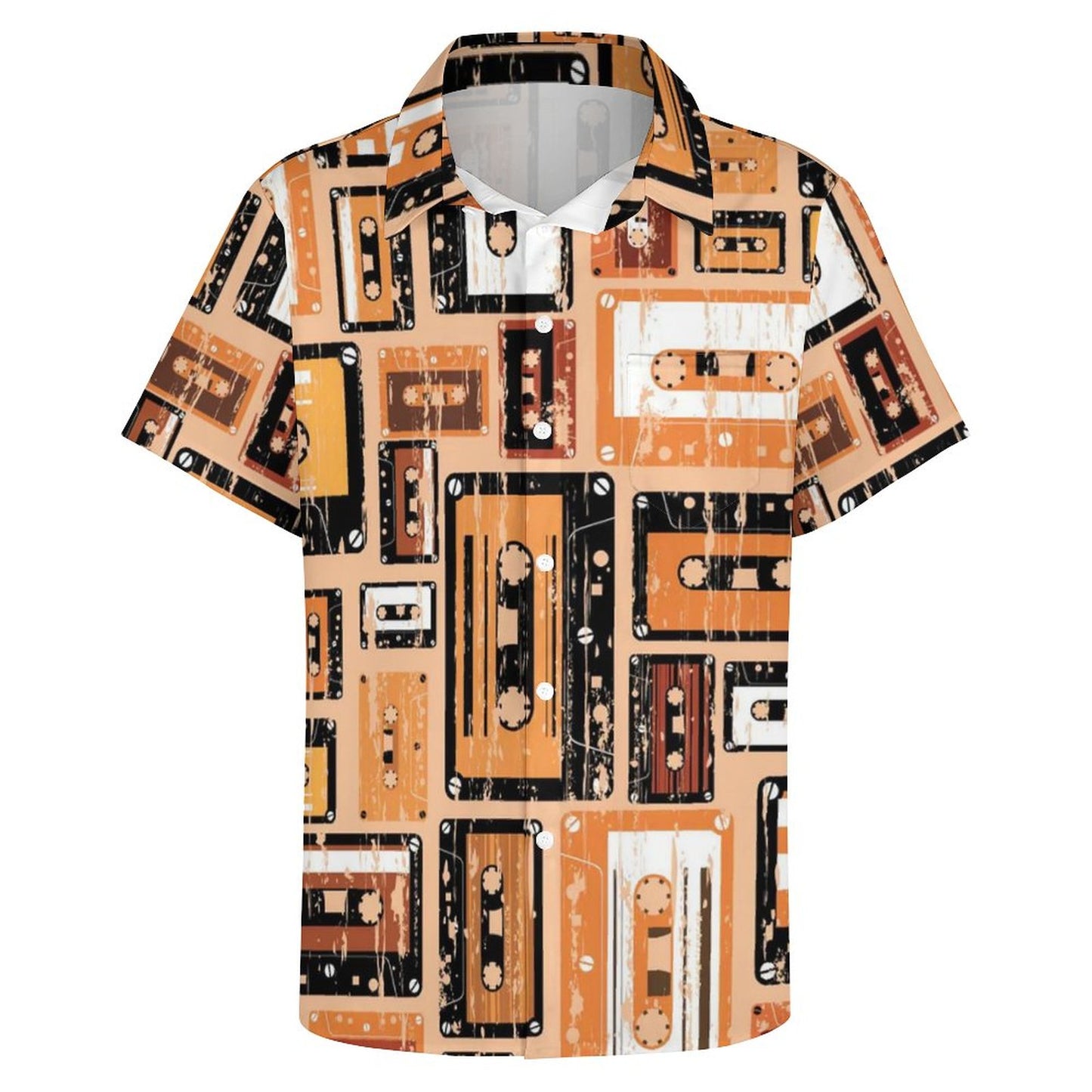 Men's Hawaiian Tape Print Vacation Shirt 2306101930