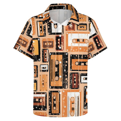 Men's Hawaiian Tape Print Vacation Shirt 2306101930